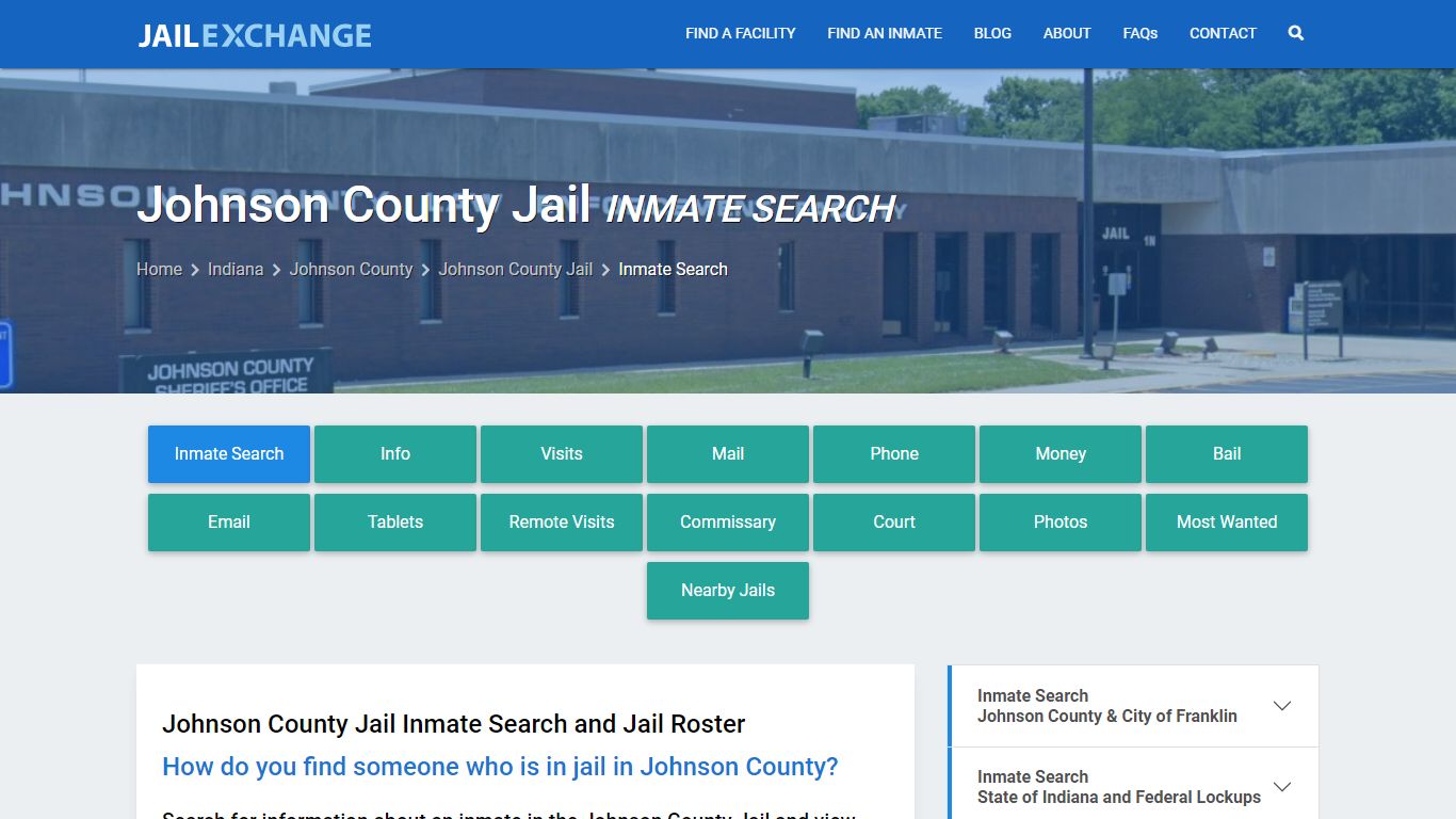 Inmate Search: Roster & Mugshots - Johnson County Jail, IN - Jail Exchange