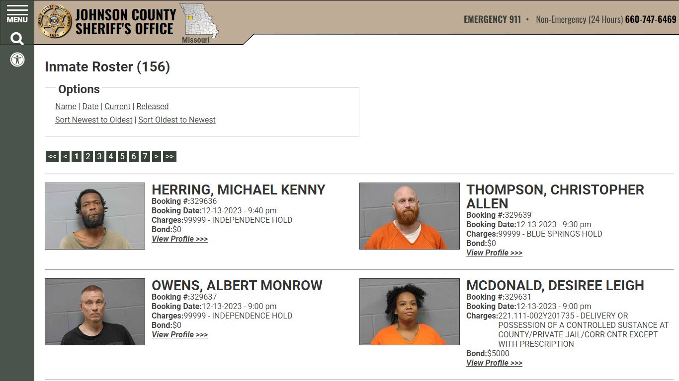 Inmate Roster - Current Inmates Booking Date Descending - Johnson ...